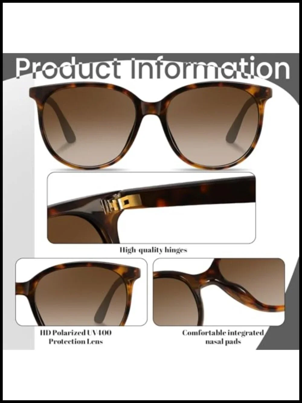 Retro Polarized Sunglasses with UV400 Protection, TAC Lens, Unisex
